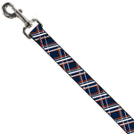 Dog Leash - Plaid X2 Navy/White/Orange