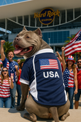 Load image into Gallery viewer, Parisian Pet 'Team USA' Dog & Cat Shirt – Embroidered USA Jersey, Perfect for Sports and Vacations – Red, White, and Blue
