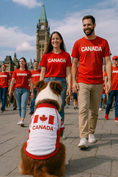 Load image into Gallery viewer, Parisian Pet 'Team Canada' Jersey for Dogs & Cats – Canada Flag-Inspired Pet Outfit, Soccer Fan Apparel for Dogs & Cats, Red and White Design
