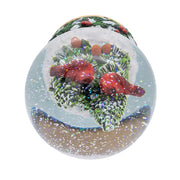 Kurt Adler 100mm Musical Wind-Up Christmas Tree with Cardinals Water Globe