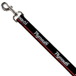 Dog Leash - PLYMOUTH Text/Stripe Black/White/Gray/Red