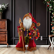 Kurt Adler 20-Inch Sugar Fruit Santa With Fruit Wreath