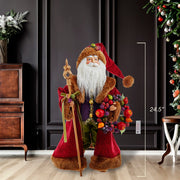 Kurt Adler 20-Inch Sugar Fruit Santa With Fruit Wreath