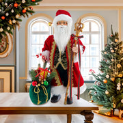 Kurt Adler 18-Inch Santa with Gift Bag and Scepter Table Piece