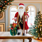 Kurt Adler 18-Inch Santa with Gift Bag and Scepter Table Piece