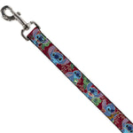 Dog Leash - Stitch 6-Expressions Tropical Flora Burgundy Reds/Greens