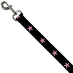 Dog Leash - Star Black/Pink
