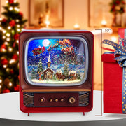 Kurt Adler 10-Inch Battery-Operated Musical Water Santa TV Lantern