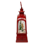 Kurt Adler 6.5-Inch Battery Operated USB LED Lighted Santa on Sleigh Lantern with Spinning Glitter Water