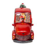 Kurt Adler 9.5-Inch Battery Operated USB LED Lighted Santa and Christmas Tree in Truck Water Globe