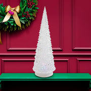 Kurt Adler 14-Inch Battery-Operated Clear and Silver Lava Light Tree