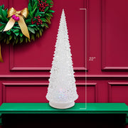 Kurt Adler 14-Inch Battery-Operated Clear and Silver Lava Light Tree