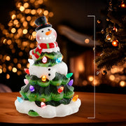 Kurt Adler 9-Inch Battery Operated Ceramic Light-Up Snowman Tree