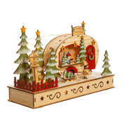 Kurt Adler 7-Inch  Battery-Operated Wooden Light Up Camping Scene