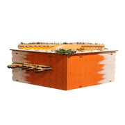 Kurt Adler 18.9-Inch Battery-Operated Light Up Musical Wood Wagon with Santa and Christmas Village Scene