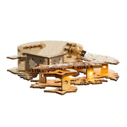 Kurt Adler 11.8-Inch Battery-Operated Light Up Wooden Christmas Village with Santa and Sleigh