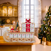 Kurt Adler 8.30-Inch Battery Operated 6-light LED Santa Sleigh With Advent Calendar