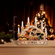 Kurt Adler 10.25-Inch Wooden LED Light-Up Musical/Motion Christmas Village