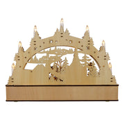 Kurt Adler 17.72-Inch Wooden LED Light-Up Christmas Village With Candle