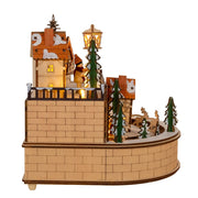 Kurt Adler 7.87-Inch Wooden LED Light-Up Santa Musical Christmas Village