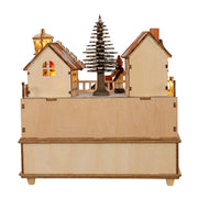 Kurt Adler 7.87-Inch Wooden LED Light-Up Santa Musical Christmas Village
