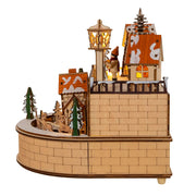 Kurt Adler 7.87-Inch Wooden LED Light-Up Santa Musical Christmas Village
