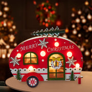 Kurt Adler 6.69-Inch Battery Operated Wooden Lighted Camper Van