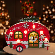 Kurt Adler 6.69-Inch Battery Operated Wooden Lighted Camper Van