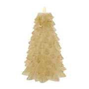 Kurt Adler 9-Inch Battery Operated Gold Christmas Tree Candle with LED Flicker Flame