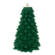 Kurt Adler 9-Inch Battery Operated Green Christmas Tree Candle with LED Flicker Flame