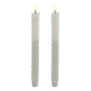 Kurt Adler 9.7-Inch Battery Operated LED Flicker Flame Diamond Shaped Taper Candle Set