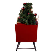 Kurt Adler 24-Inch Battery Operated Musical LED Santa in Metal Sleigh Table Piece