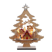 Kurt Adler 15-Inch Battery Operated 10-Light Tree With Village Scene