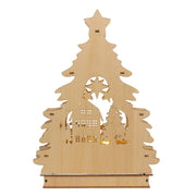 Kurt Adler 13-Inch Battery Operated LED Lighted Tree With Village Scene Table Piece