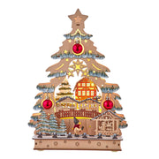 Kurt Adler 13-Inch Battery Operated LED Lighted Tree With Village Scene Table Piece