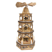 Kurt Adler 19.29-Inch Battery Operated LED Lighted 3-Story Tower Windmill Table Piece