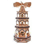 Kurt Adler 19.29-Inch Battery Operated LED Lighted 3-Story Tower Windmill Table Piece