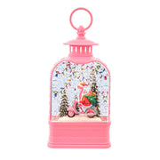 Kurt Adler 9.75-Inch Battery Operated USB LED Lighted Flamingo Riding Motorcycle Water Lantern