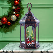 Kurt Adler 13-Inch Battery-Operated Lighted Lantern with Santa