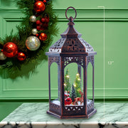 Kurt Adler 13-Inch Battery-Operated Lighted Lantern with Santa