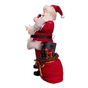 Kurt Adler 10.5-Inch Battery-Operated Fabriche Musical Karaoke Santa