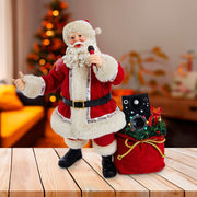 Kurt Adler 10.5-Inch Battery-Operated Fabriche Musical Karaoke Santa