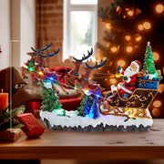Kurt Adler 8.7-Inch Battery-Operated LED Musical Santa and Sleigh Table Piece