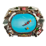 Kurt Adler 6.5-Inch LED Musical Ice Hockey Rink Table Piece