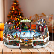 Kurt Adler 6.5-Inch LED Musical Ice Hockey Rink Table Piece