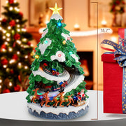 Kurt Adler 15.7-Inch Battery Operated Lighted Musical Christmas Tree With Moving Train