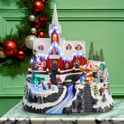 Kurt Adler 15-Inch Lighted Musical Church Christmas Village