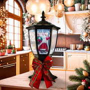 Kurt Adler 21-Inch Illuminated Santa Lamp Post With Snow Accent