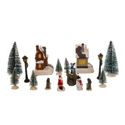 Kurt Adler 5-Inch Battery Operated Lit Christmas Village 17 Piece Set