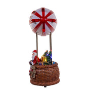 Kurt Adler 8-Inch Battery Operated Musical Santa Hot Air Balloon Table Piece With Digital Propeller